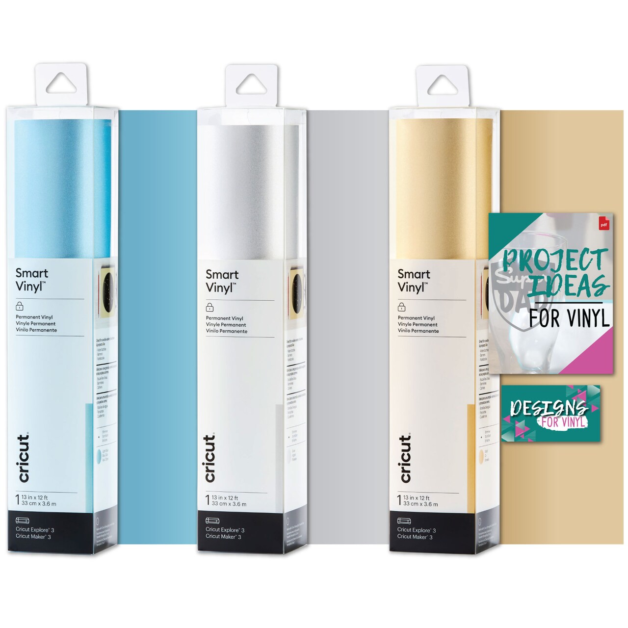 Cricut Smart Shimmer Permanent Vinyl 12ft Enchanted Bundle